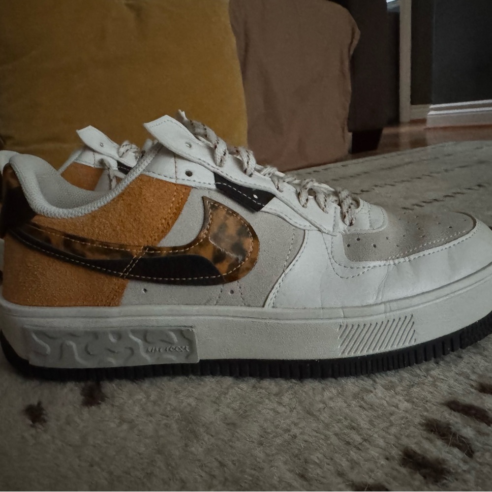 Stylish women’s  Nike White and Tan Sneakers